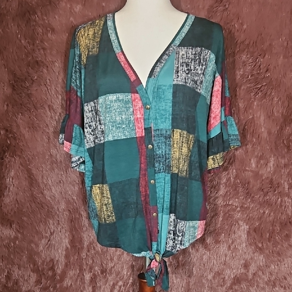 My Girls Multicolor Patchwork Women's Top
